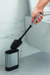 Metaltex Stainless Steel Toilet Brush - Silver/Black in Silver - thumbnail 5