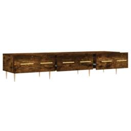 Berkfield Home TV Cabinet Smoked Oak 150x36x30 cm Engineered Wood in Brown - Size: 150 x 36 x 30 cm - thumbnail 6