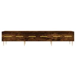 Berkfield Home TV Cabinet Smoked Oak 150x36x30 cm Engineered Wood in Brown - Size: 150 x 36 x 30 cm - thumbnail 5