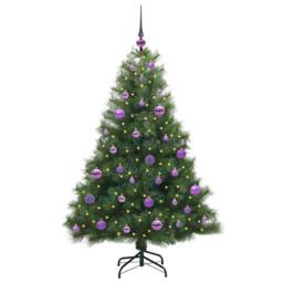 Berkfield Home Realistic Artificial Christmas Tree with 150 LEDs Green 150 cm PE - thumbnail 1