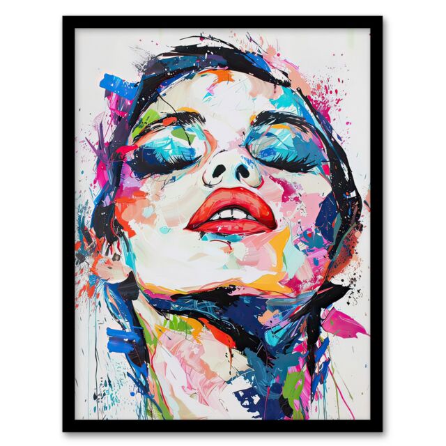 "Artery8 1960s Colourful Portrait Modern Art Framed Art Print - Size: W12"" x H16""" - image 1