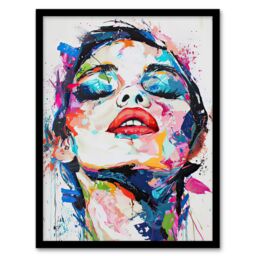 "Artery8 1960s Colourful Portrait Modern Art Framed Art Print - Size: W12"" x H16""" - thumbnail 1