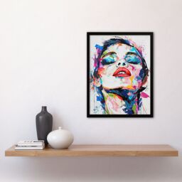 "Artery8 1960s Colourful Portrait Modern Art Framed Art Print - Size: W12"" x H16""" - thumbnail 4