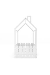 Living and Home Wooden House Children's Bed with Fence and Roof in White - thumbnail 6