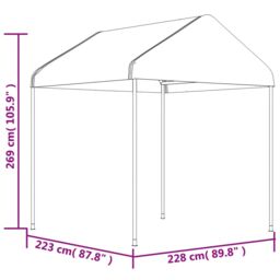 Berkfield Home Gazebo with Roof White 20.07x2.28x2.69 m Polyethylene - thumbnail 6