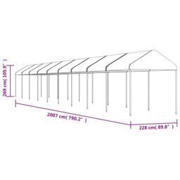 Berkfield Home Gazebo with Roof White 20.07x2.28x2.69 m Polyethylene - thumbnail 5