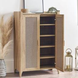 Cheshire Premium Melrose Shoe Cupboard in Oak in Light Oak - thumbnail 4