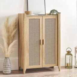 Cheshire Premium Melrose Shoe Cupboard in Oak in Light Oak - thumbnail 3