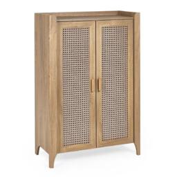 Cheshire Premium Melrose Shoe Cupboard in Oak in Light Oak - thumbnail 1