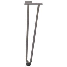 Berkfield Home Hairpin Table Legs 4 pcs Natural Steel 42 cm Solid Steel in Grey - thumbnail 5