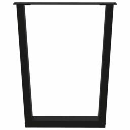 Berkfield Home Dining Table Legs V-Shape 3 pcs Black 70x(72-73.3) cm Steel - thumbnail 5