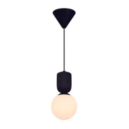 Nordlux Premium Indoor Pendant Light Black Ceramic E14 Ribbed - Mains Powered, IP20 - thumbnail 2
