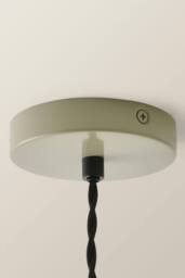 ValueLights Hampstead Metal Rolled Edge Tapered Flush Ceiling Light with Bulb in Olive - thumbnail 5