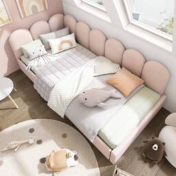 BTM Pink Velvet 3FT Daybed with Storage Drawers & Slatted Frame - thumbnail 9