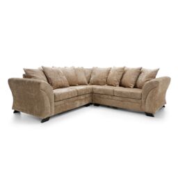 Abakus Direct Farrow Crushed Chenille Corner Sofa in Brown - thumbnail 2