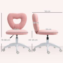 STILVORA Office Chair Height Adjustable with Swivel Wheels Pink - thumbnail 4