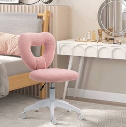 STILVORA Office Chair Height Adjustable with Swivel Wheels Pink - thumbnail 3