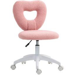 STILVORA Office Chair Height Adjustable with Swivel Wheels Pink - thumbnail 5