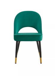 Hygrad Built to Survive Set of 2 Modern Velvet Dining Chairs Seat Padded Metal Legs Kitchen Home Office in Green - thumbnail 2