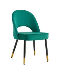 Hygrad Built to Survive Set of 2 Modern Velvet Dining Chairs Seat Padded Metal Legs Kitchen Home Office in Green - thumbnail 3