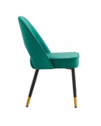 Hygrad Built to Survive Set of 2 Modern Velvet Dining Chairs Seat Padded Metal Legs Kitchen Home Office in Green - thumbnail 4