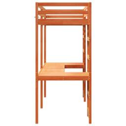 Berkfield Home Loft Bed Frame without Mattress Wax Brown 80x200 cm Solid Wood Pine - thumbnail 6