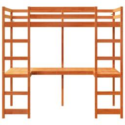 Berkfield Home Loft Bed Frame without Mattress Wax Brown 80x200 cm Solid Wood Pine - thumbnail 5