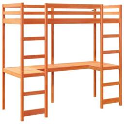 Berkfield Home Loft Bed Frame without Mattress Wax Brown 80x200 cm Solid Wood Pine - thumbnail 3
