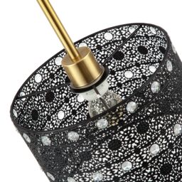 Happy Homewares Antique Acrylic Gem Moroccan Style Chandelier Pendant Light Shade in Black - thumbnail 4