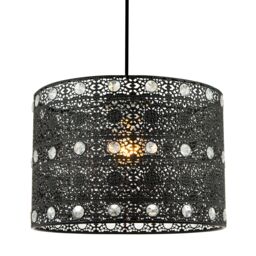 Happy Homewares Antique Acrylic Gem Moroccan Style Chandelier Pendant Light Shade in Black - thumbnail 1