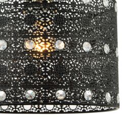 Happy Homewares Antique Acrylic Gem Moroccan Style Chandelier Pendant Light Shade in Black - thumbnail 3
