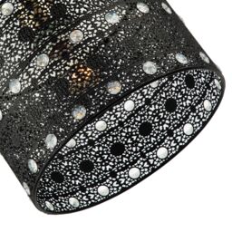 Happy Homewares Antique Acrylic Gem Moroccan Style Chandelier Pendant Light Shade in Black - thumbnail 5
