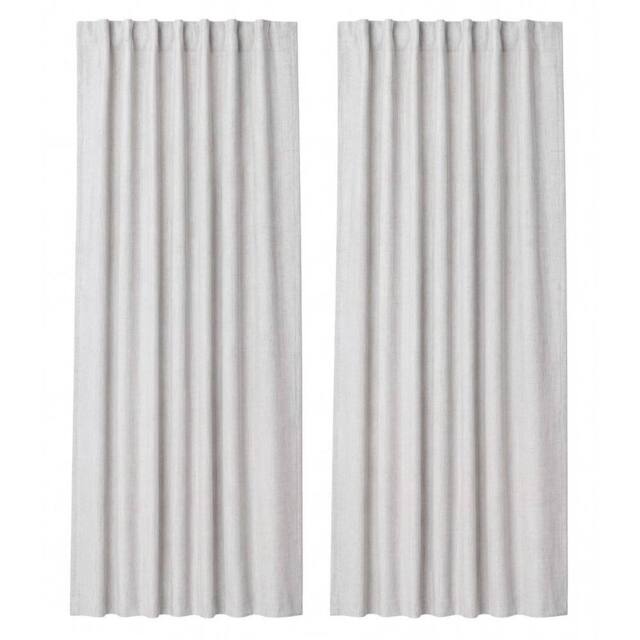 KORVIXA 100% Blackout Curtains Thermal Linen in Light Grey - Size: 100 cm - 150 cm - image 1