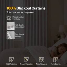 KORVIXA 100% Blackout Curtains Thermal Linen in Light Grey - Size: 100 cm - 150 cm - thumbnail 3