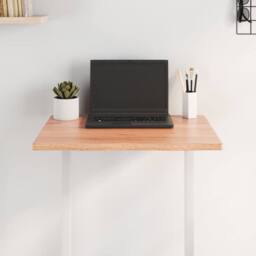 Berkfield Home Table Top Light Brown 60x60x2 cm Treated Solid Wood Oak Live Edge - Size: 60 x 60 x 2 cm - thumbnail 1