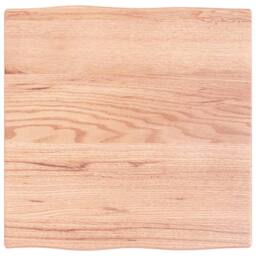 Berkfield Home Table Top Light Brown 60x60x2 cm Treated Solid Wood Oak Live Edge - Size: 60 x 60 x 2 cm - thumbnail 2
