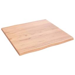 Berkfield Home Table Top Light Brown 60x60x2 cm Treated Solid Wood Oak Live Edge - Size: 60 x 60 x 2 cm - thumbnail 3