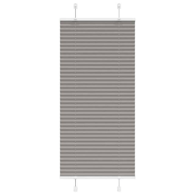Berkfield Home Pleated Blind Anthracite 60x100 cm Fabric Width 59.4 cm Polyester in Dark Grey - image 1