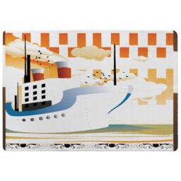 Benjamin Tate Design Art Deco Ship Designer Rug in Natural - Size: Large - thumbnail 1