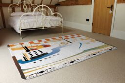 Benjamin Tate Design Art Deco Ship Designer Rug in Natural - Size: Large - thumbnail 3