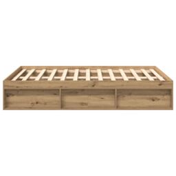 Berkfield Home Bed Frame without Mattress Artisan Oak 140x190cm Engineered Wood in Brown - Size: 140x190 cm - thumbnail 6