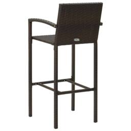 Berkfield Home 5 Piece Outdoor Bar Set with Armrest Poly Rattan Brown - thumbnail 7