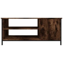 Berkfield Home TV Cabinet Smoked Oak 100x40x45 cm Engineered Wood in Brown - Size: 100 x 40 x 45 cm - thumbnail 5
