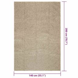 Berkfield Home Rug ZIZUR Beige 140x200 cm Jute Look Indoor & Outdoor - Size: Medium - thumbnail 9