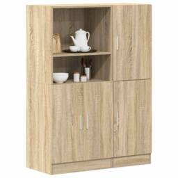 Berkfield Home 2 Piece Kitchen Cabinet Set Sonoma Oak Engineered Wood in Brown - thumbnail 2