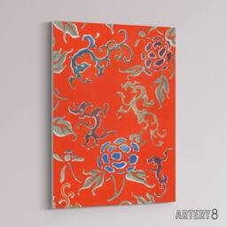 "Artery8 Bold Abstract Floral Pattern Canvas Wall Art Print Shin Bijutsukai in Red - Size: W18"" x H24""" - thumbnail 2