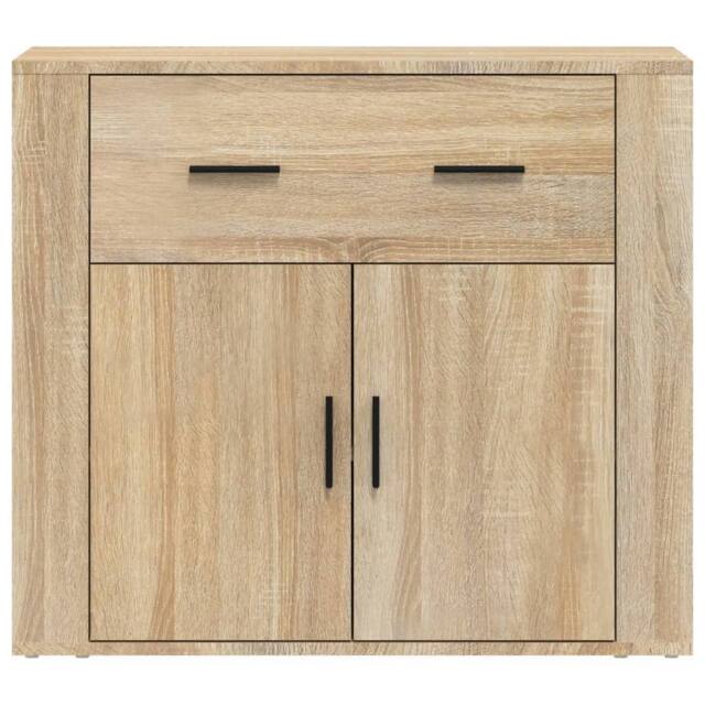 Berkfield Home Sideboard Sonoma Oak 80x33x70 cm Engineered Wood in Beige - Size: 80 x 33 x 70 cm - image 1