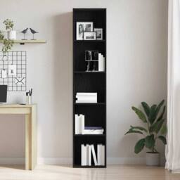 Berkfield Home Book Cabinet Black Oak 40x30x189 cm Engineered Wood - Size: 40 x 30 x 189 cm - thumbnail 3