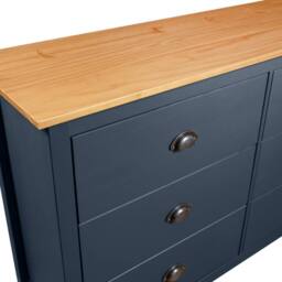 Berkfield Home Sideboard Hill Grey 125x40x80 cm Solid Pine Wood in Dark Navy - Size: 125 x 40 x 80 cm - thumbnail 4