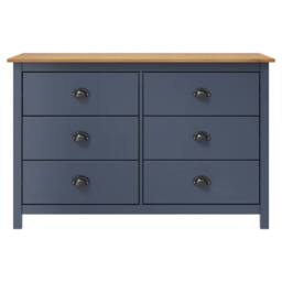 Berkfield Home Sideboard Hill Grey 125x40x80 cm Solid Pine Wood in Dark Navy - Size: 125 x 40 x 80 cm